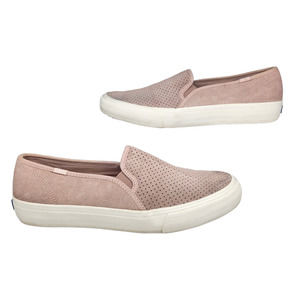 Keds Shoes Womens 9 Light Pink White Faux Suede Boat Slip Ons Loafers Comfy